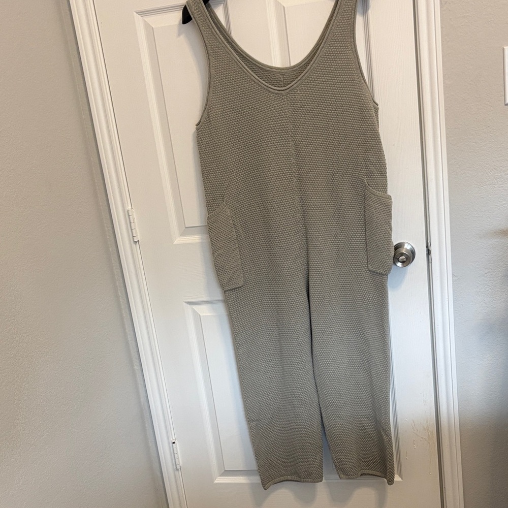 Free people beach Khaki Hailee Knitted Jumpsuit w77 - Picture 4 of 4